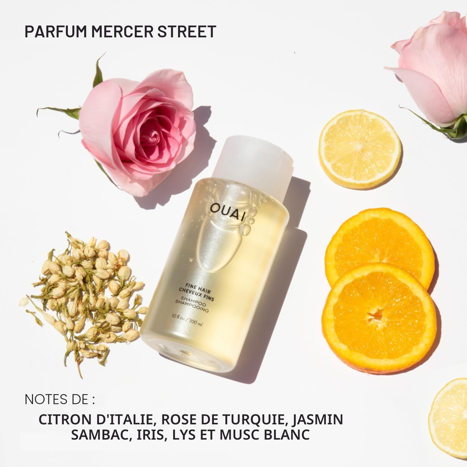 OUAI Recharge de Shampooing Fin – Shampooing Volumisant avec Kératine Renforcante, Biotine et Huile de Graines de Chia pour Cheveux Fins – Apporte un Volume Léger – Soins Capillaires Sans Parabène
