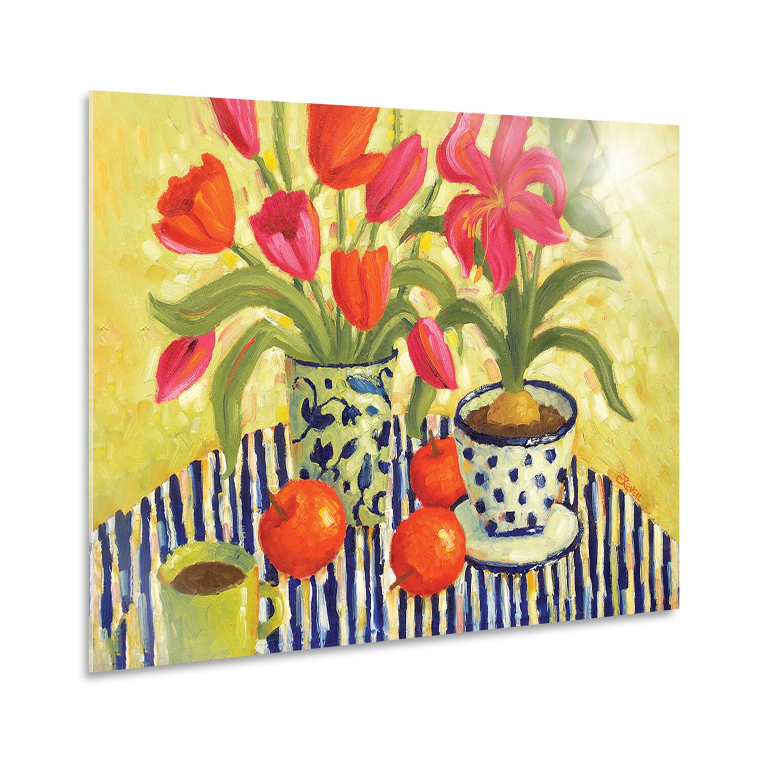 Verre acrylique Giallobus de qualité premium avec tableau d'art Cindy Revell 50x35 cm