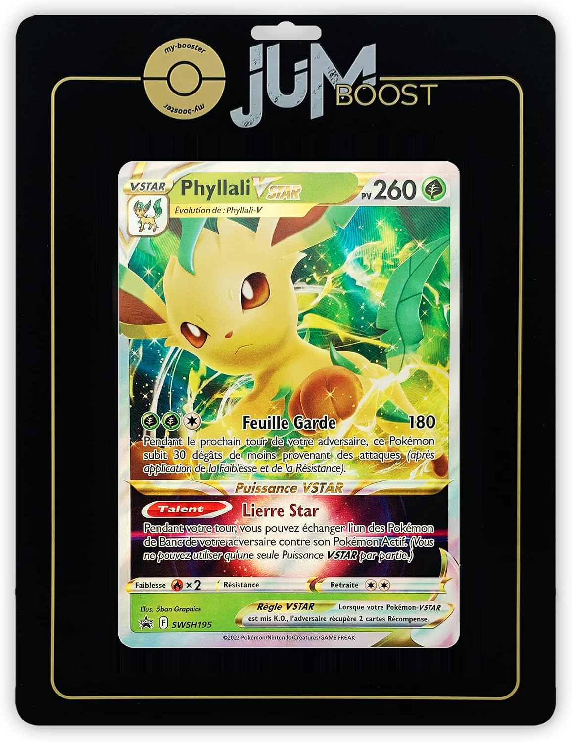 Philali VSTAR Leafeon VSTAR SWSH195 - Full Art - Jumbo - Jumboost X Ep e et Bouclier 9 - Stars  tincelantes - Giant Card
