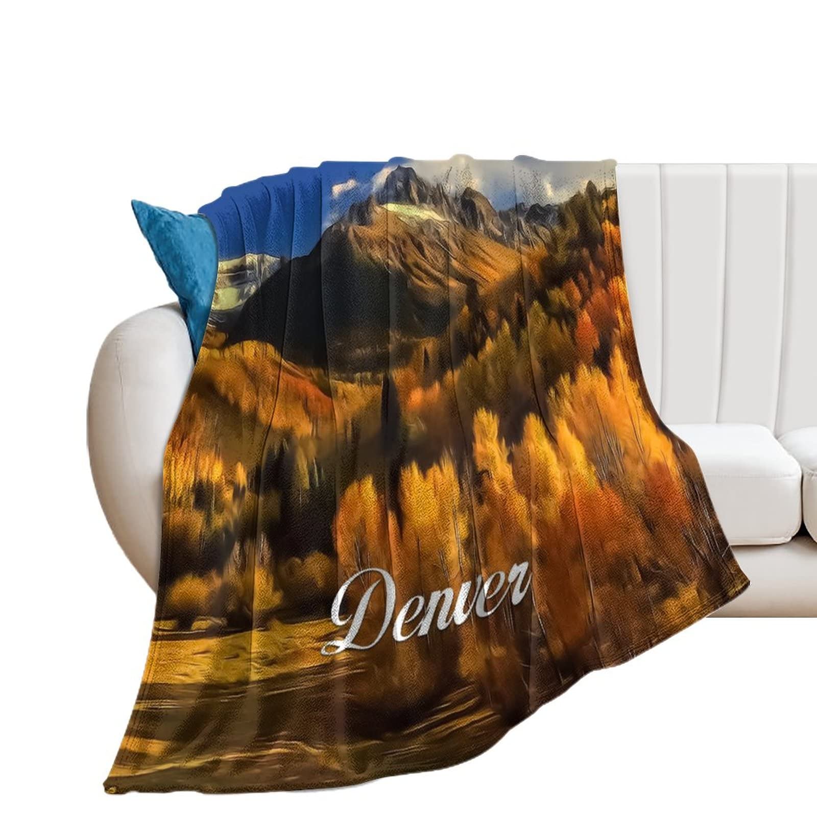Plaid flanelle chaud contre le froid pour canapé paysage urbain
