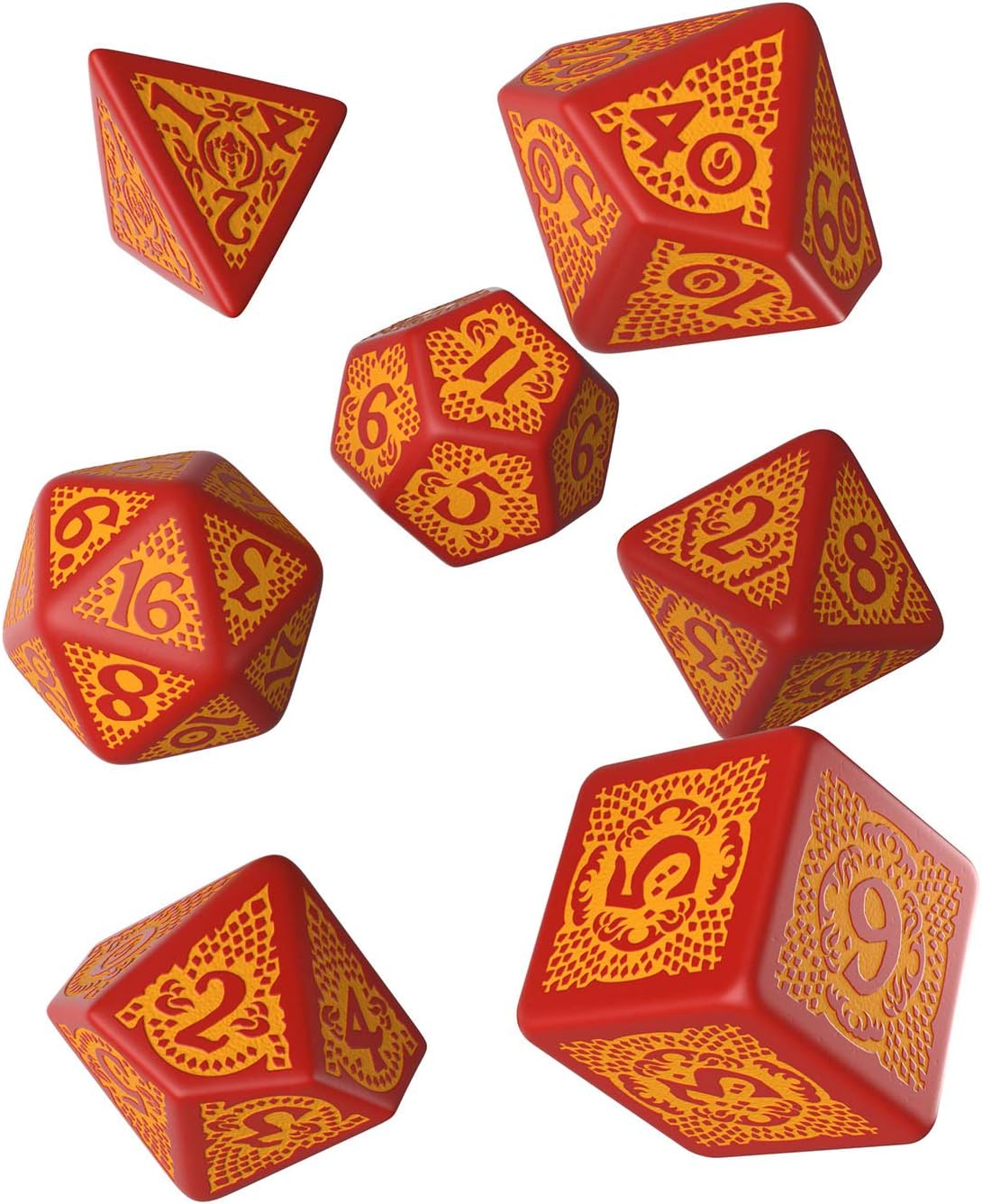 Q-Workshop Dragon Slayer Red & Orange Dice Set