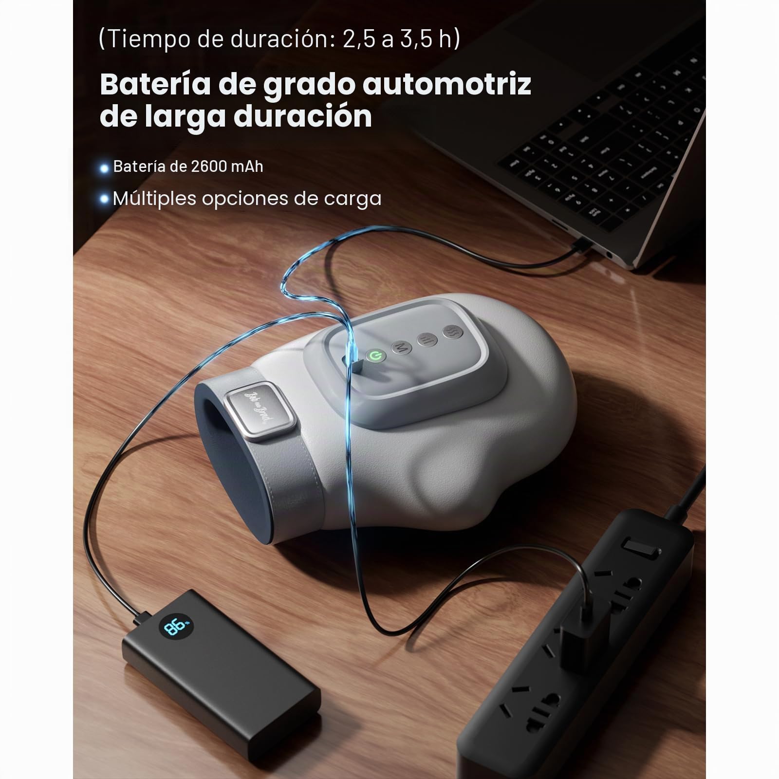 BOB AND BRAD Masajeador de Manos con Compresión y Calor, Masajeador Eléctrico Inalámbrico para Dedos y Palma, 5 Intensidades, Batería de Larga Duración, Regalo para hombres y mujeres