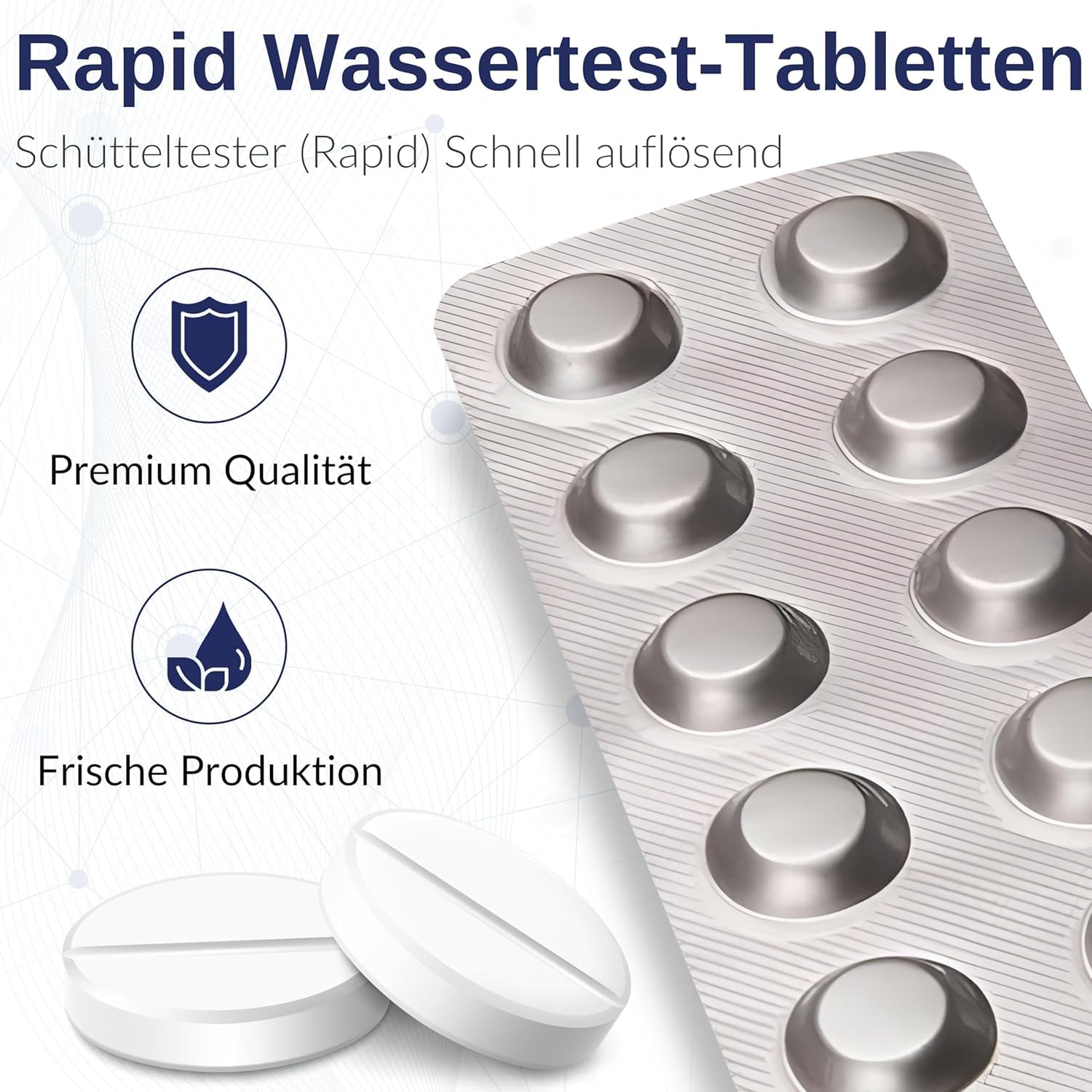 Premium Rapid 100 Compresse Per Test Piscina – 50 X DPD1 (Cloro) E 50 X Rosso Fenolo (pH) – Prodotte In Germania, Per Analisi Acqua Veloce - 3