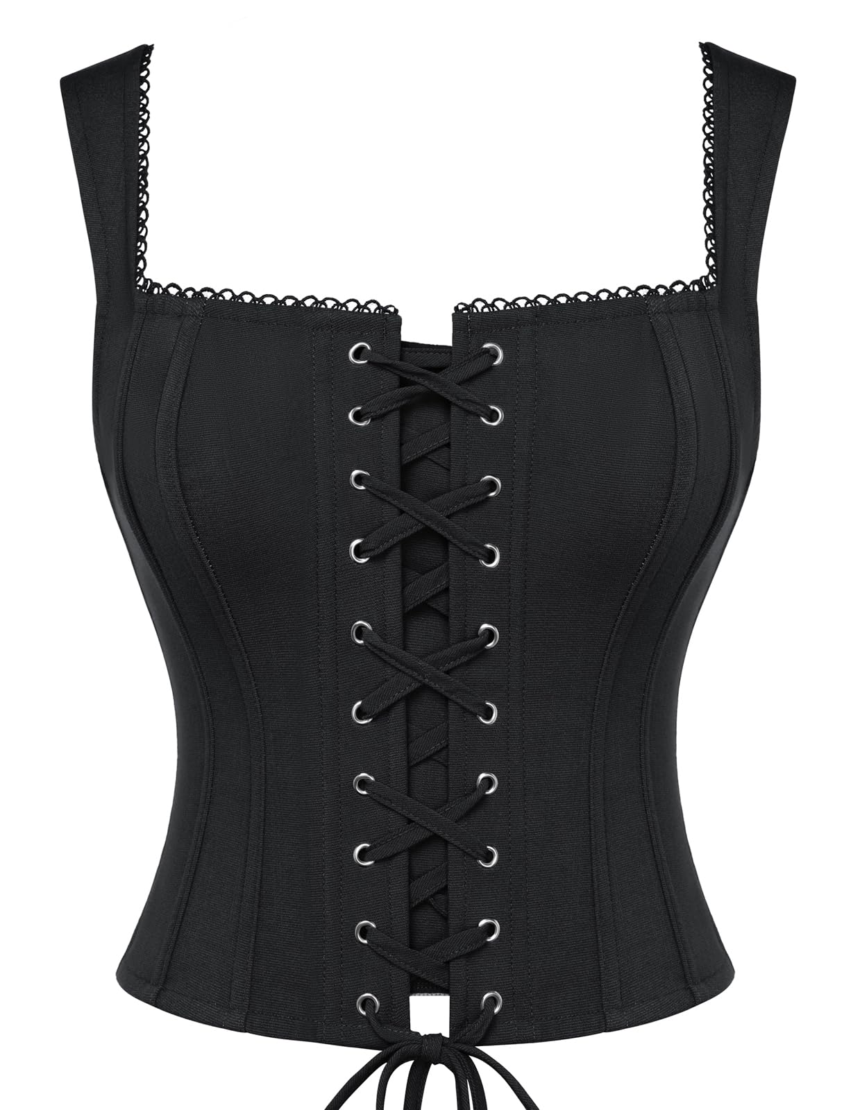 SCARLET DARKNESS Corsetto da donna con lacci, stile pirata, stile rinascimentale, Y2K