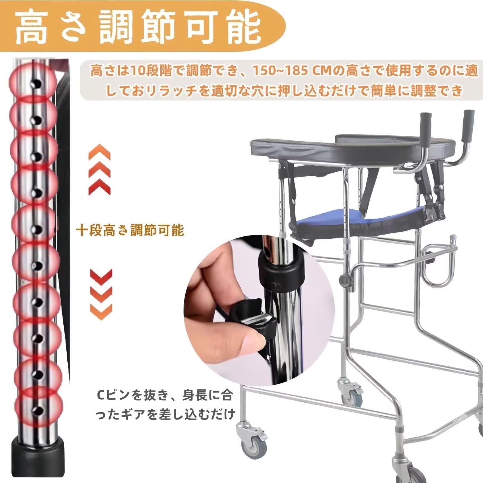 【未開封・未使用】歩行器 リハビリ用 介護用品 EastEamily Amazon | 高齢者用歩行器 介護用品 折りたたみ可能 10 段階高さ調整