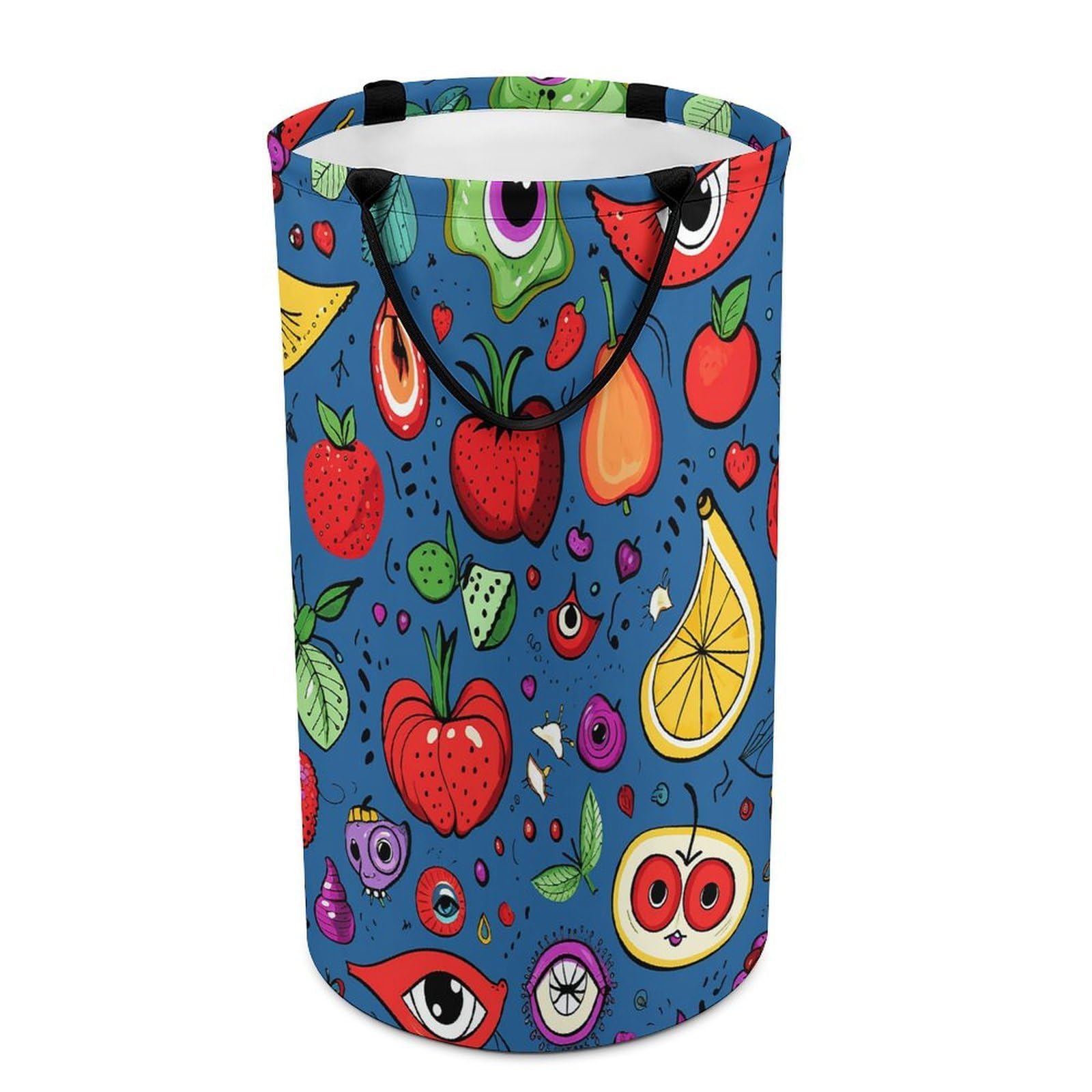 Adfgyerh Style Shining Eyes Doodle Laundry Basket ，Foldable Waterproof Model ，Laundry Hamper ，Handles On Both Sides Easy To Move ，Storage Basket For Bedroom, Bathroom, Dorm, Laundry Room.