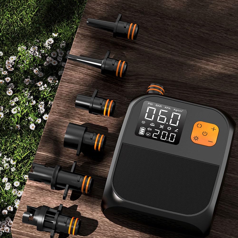 Pompe à Air Électrique 80 W Compresseur Pompe 8000 MAh Batterie Rechargeable Gonfleur d'air pour Sup Paddle Board Surf Bateau Kayak
