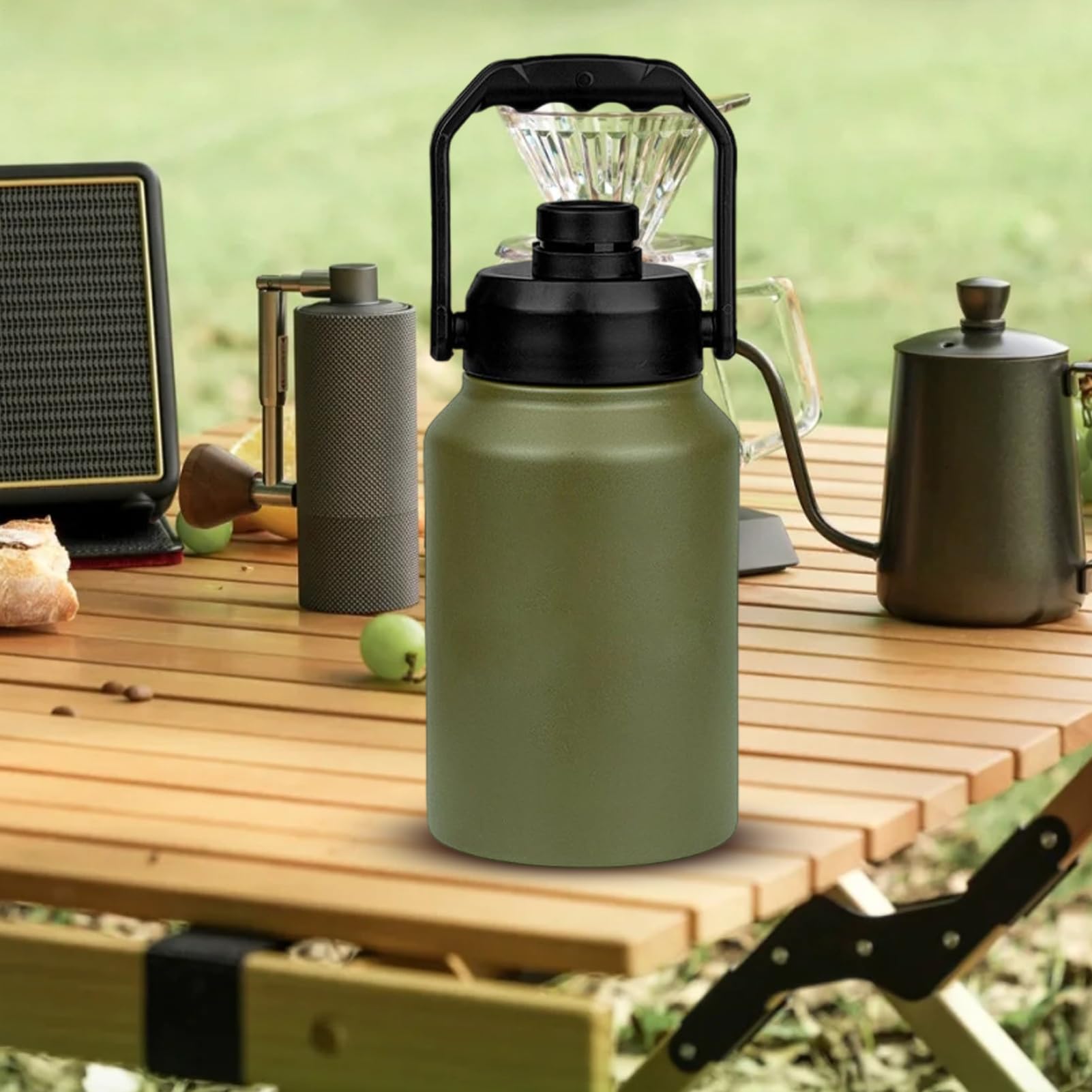 Cubo De Hielo Isotérmico Con Tapa Asa Portátil, Botella De Agua Incluida