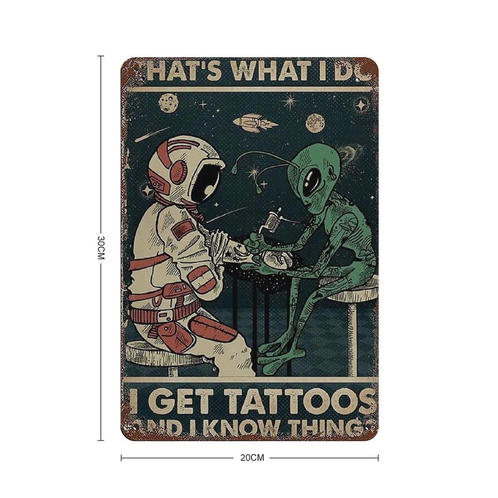 Targa In Metallo Retrò 'I Get Tattoos And I Know Things': Il Regalo Perfetto Per Tatuatori E Amici!