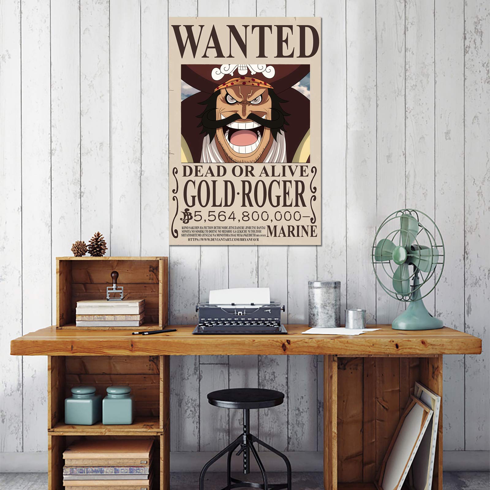 Anime One Piece Wanted Posters Canvas Painting One Piece Gol·D