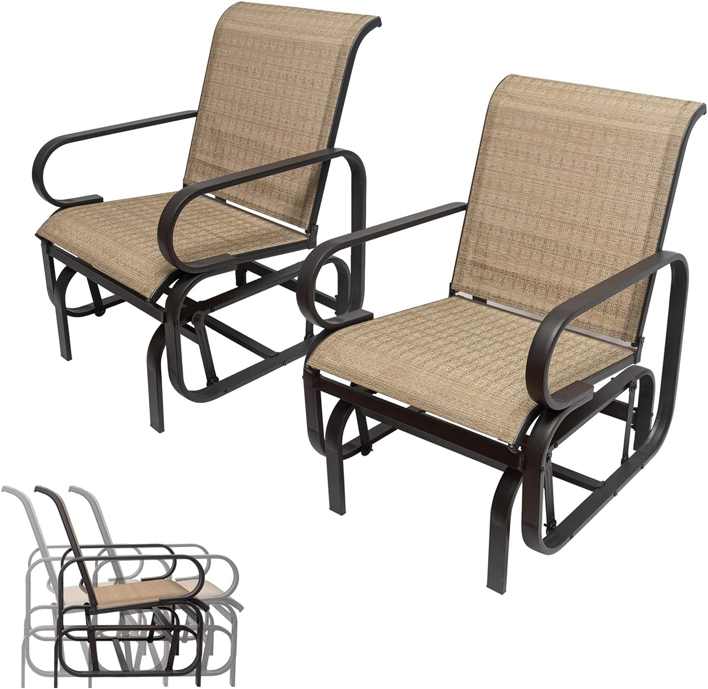 Buy 2 Piece Outdoor Glider Rocker Chair With Textilene Sling Fabric Buy 2 Piece Outdoor Glider Rocker Chair With Textilene Sling Fabric