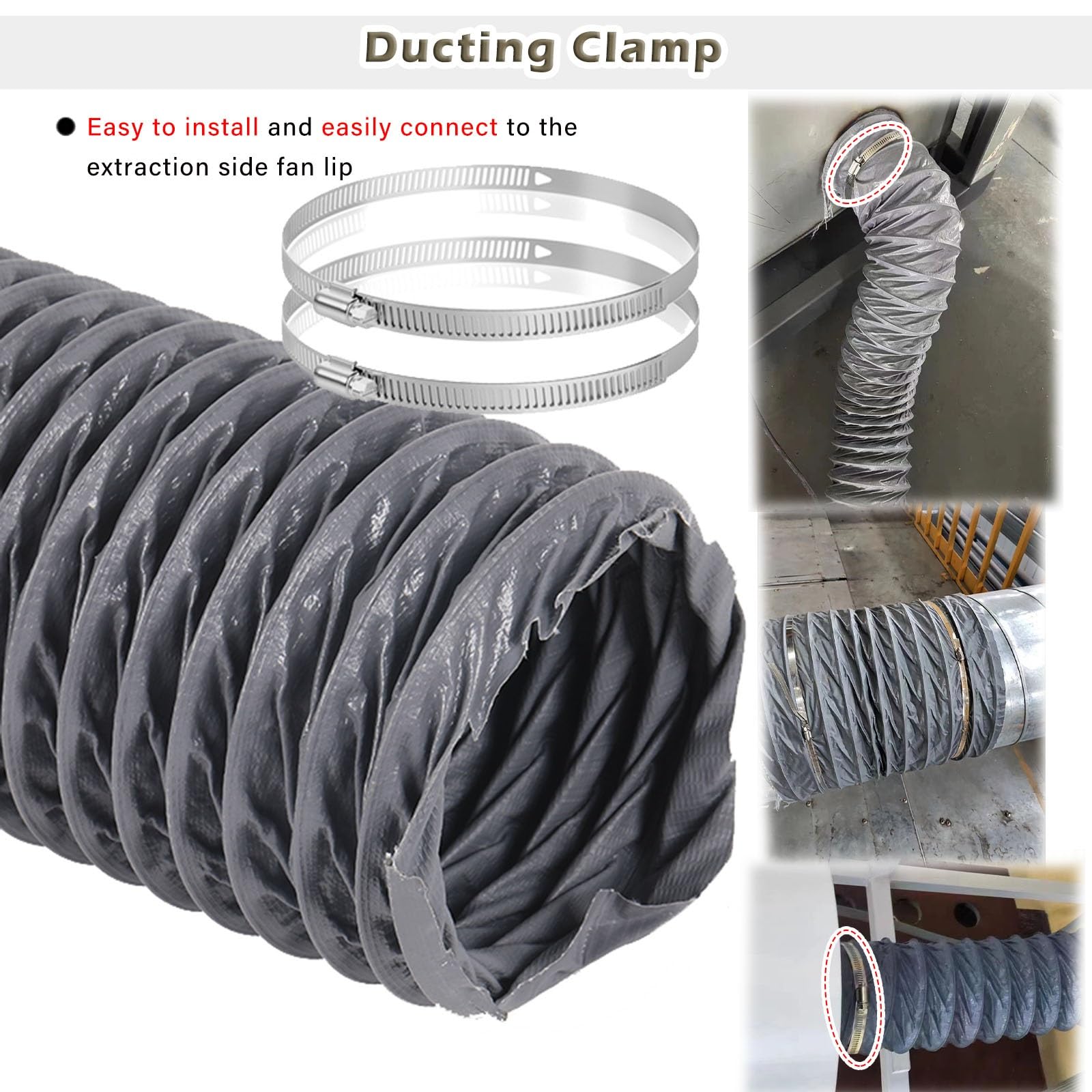 Tubo Flexible Tubo Secadora Manguera De Conducto De 100-150 Mm Aislada, Manguera Flexible Para Ventilación De Secadora, Manguera De Escape De Aire Acondicionado Portátil Universal Con Abrazadera, Mang