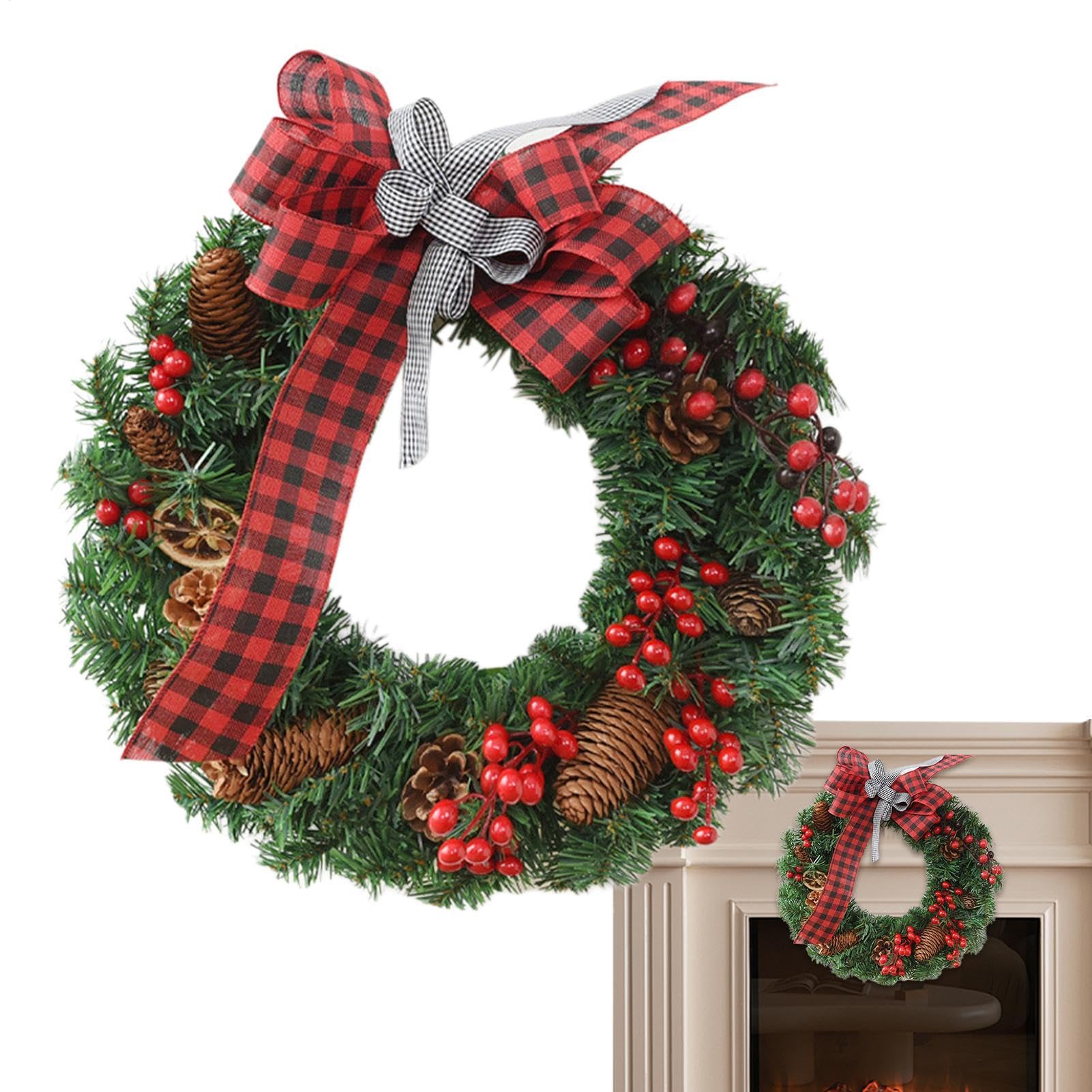 Couronne de Noël de ferme anti-UV qui ne perd pas ses aiguilles sur la porte