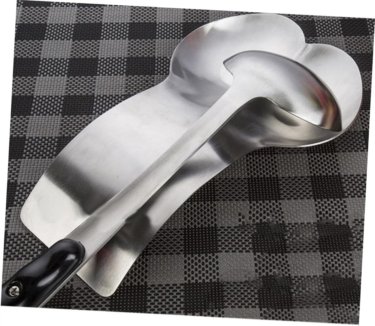 KICHOUSE Stainless Steel Double Spoon Rest Large Spatula Holder for Counter or Stovetop Arc Design Cutlery Tray for Soup Spoon Ladle and Utensil Organization