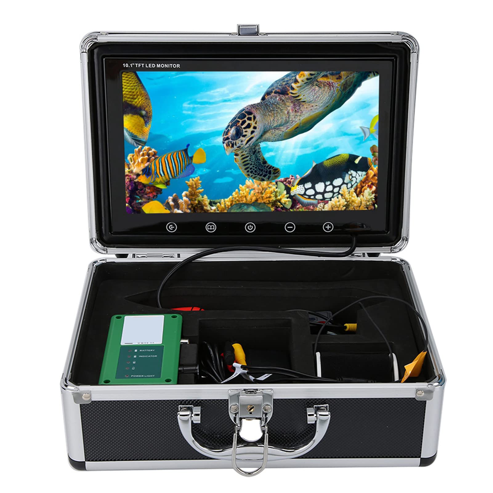 Cámara Subacuática para Pesca Pantalla a Color TFT de 10.1 Pulgadas con Visera Solar para 4.2 o Superior, para iOS 7.0 o Superior Impermeable, Resistente Al Frío, Transl