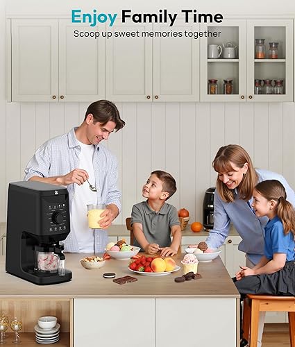 Miniatura 8 de Máquina automática para hacer helados, máquina de helados 12 en 1 con 2 recipientes de pinta y tapas, 2-5 minutos de gelato casero, sorbete y yogur