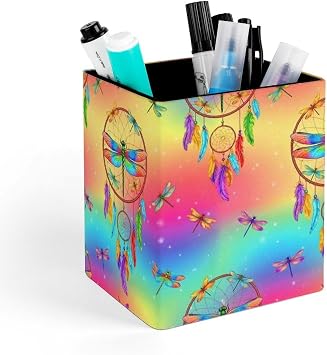 Fashion Pencil Pen Holder Cup, Waterproof Office Supplies, Waterproof Multifunctional Office Supplies A Vibrant Dragonfly in The Healing