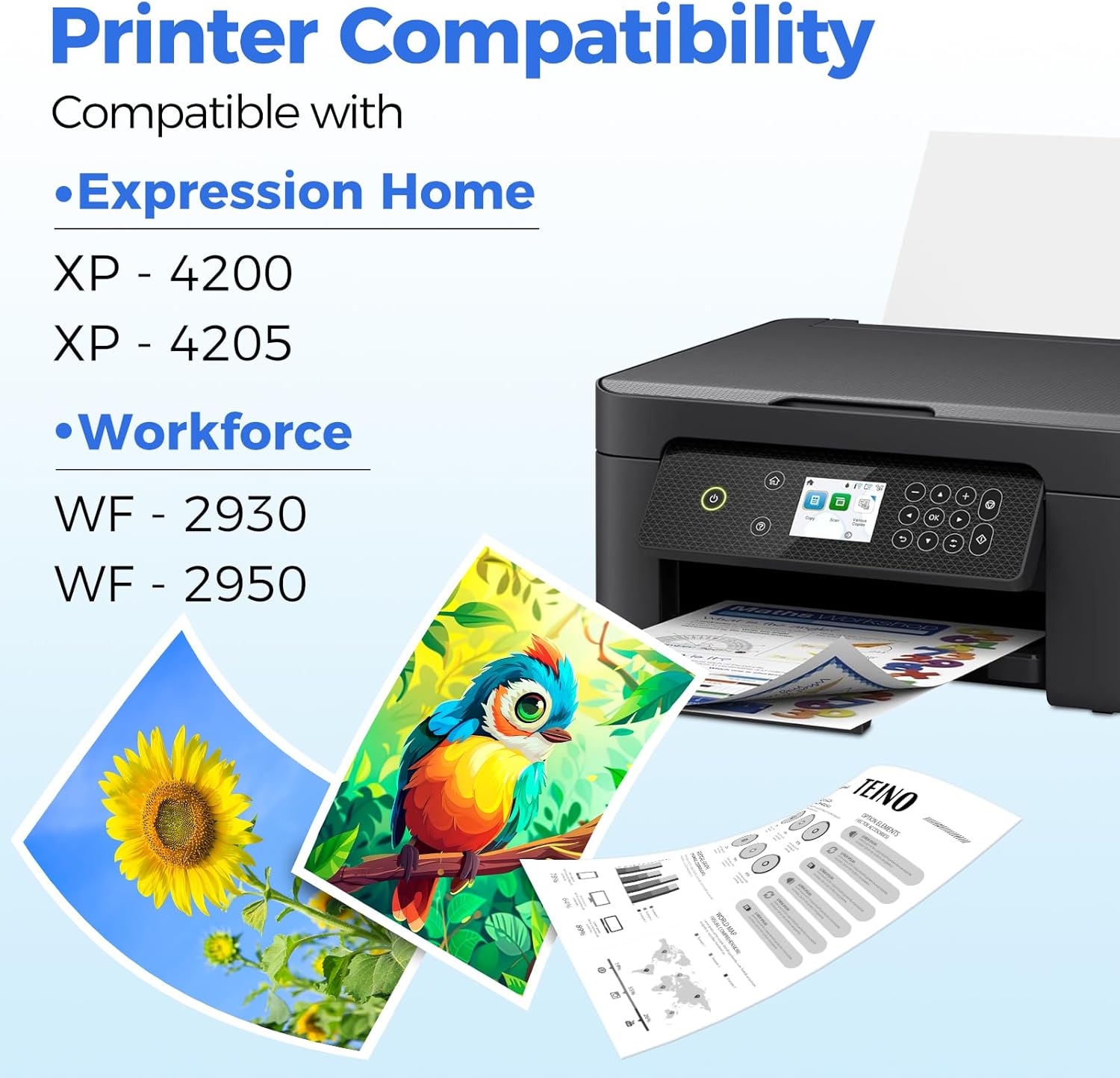 TEINO Remanufactured Replacement for Epson 232 232XL Ink Cartridges for Expression XP-4200, XP-4205, Workforce WF-2930, WF-2950 Printer (Replacement for Epson 232XL Ink Cartridges Combo Pack 6)