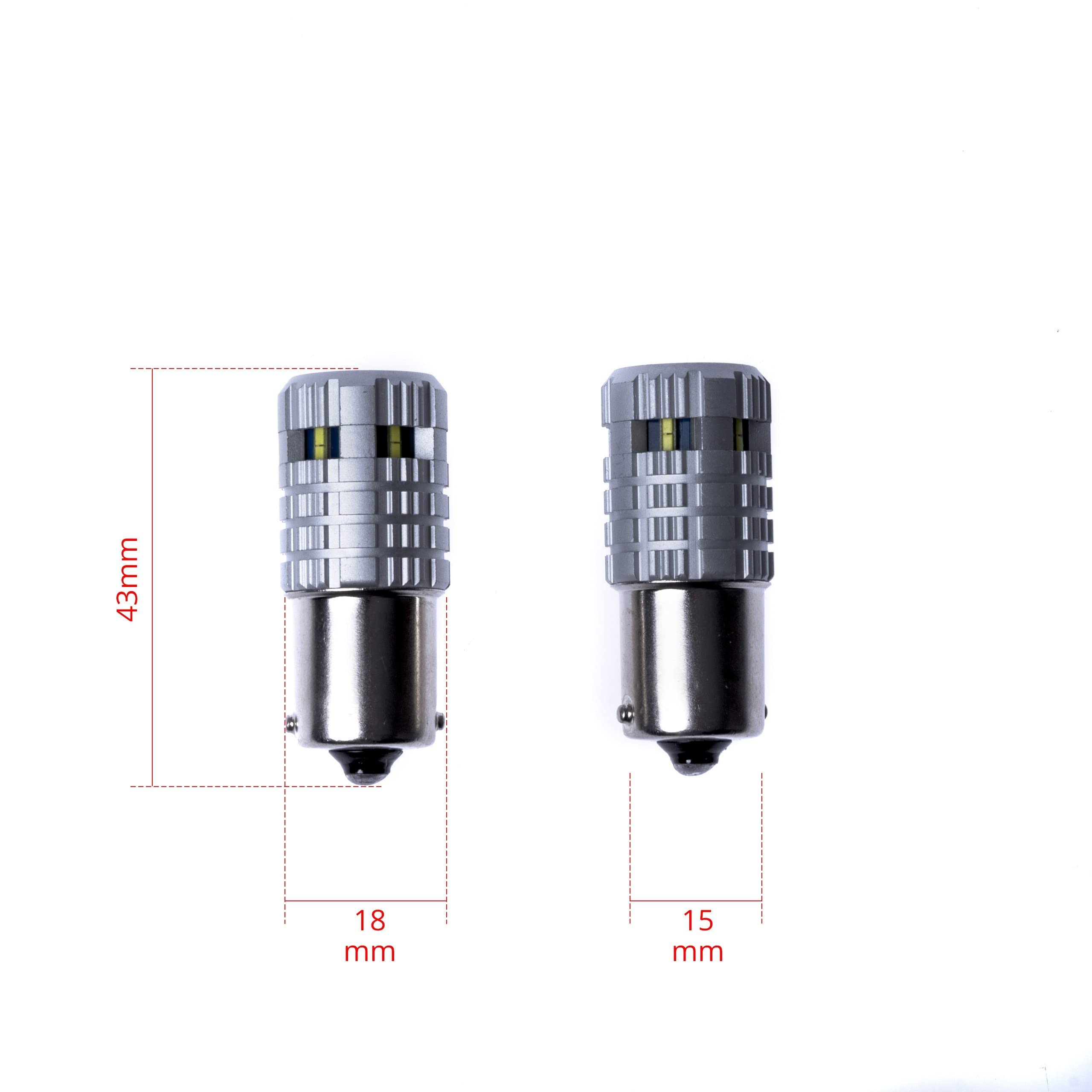 EinParts Żarówki LED P21W 12V 6000K (Biały Zimny), System CANBUS, Diody 6x SMD 1860, 2 Sztuki