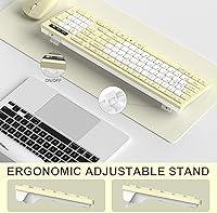 Vista 4 de Combo de teclado y mouse inalámbricos, teclado inalámbrico de tamaño completo y mouse DPI ajustable, receptor USB de 2.4 GHz, teclado y mouse