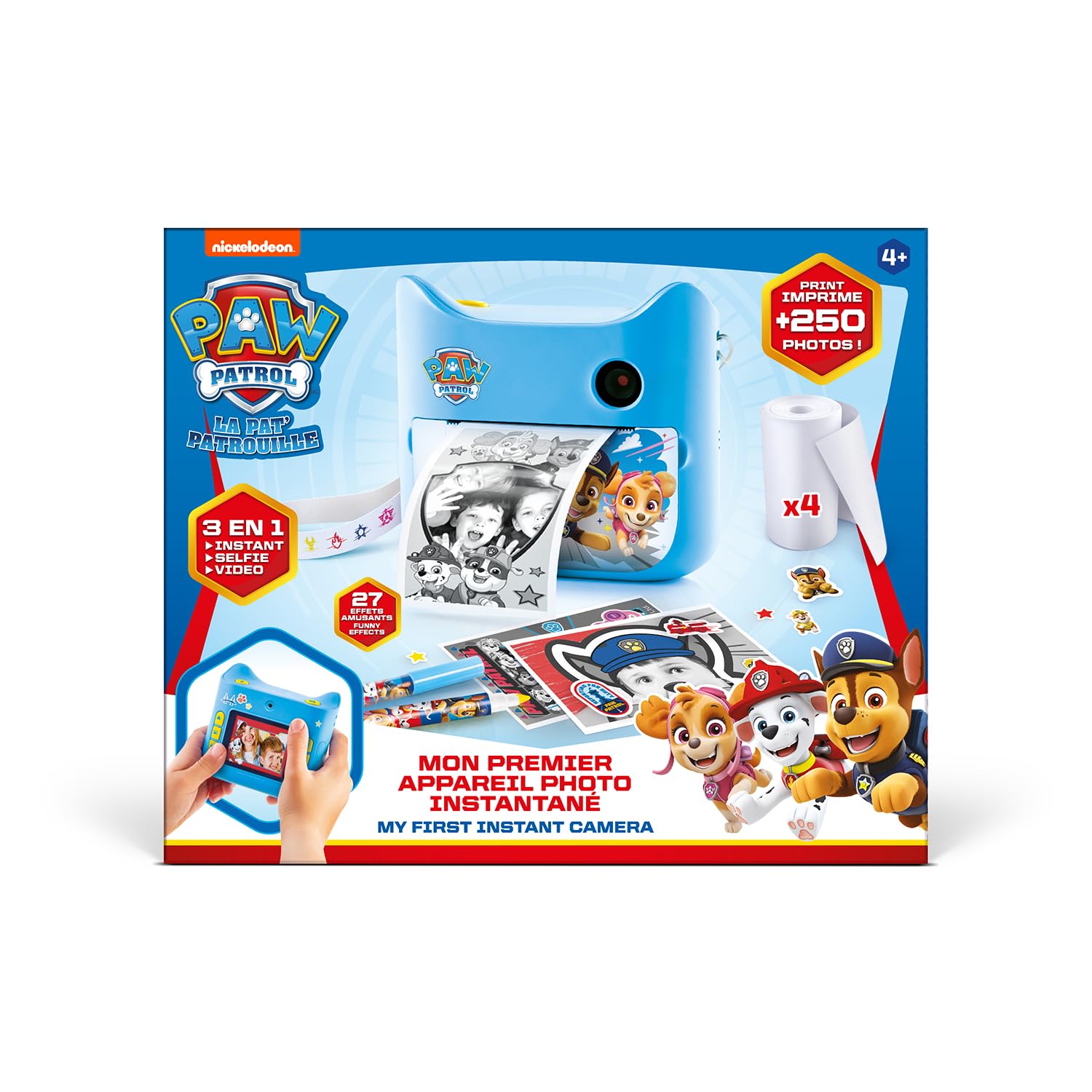 Canal Toys - Photo Creator - PAT'PATROUILLE-Fotocamera a stampa istantanea-con 4 rotoli di carta e 4 feltri-senza inchiostro -PPC 037