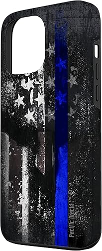 Miniatura 2 de Funda de soporte para iPhone 13 Pro Max TRUMP Police USA Flag Skull Thin Blue Line