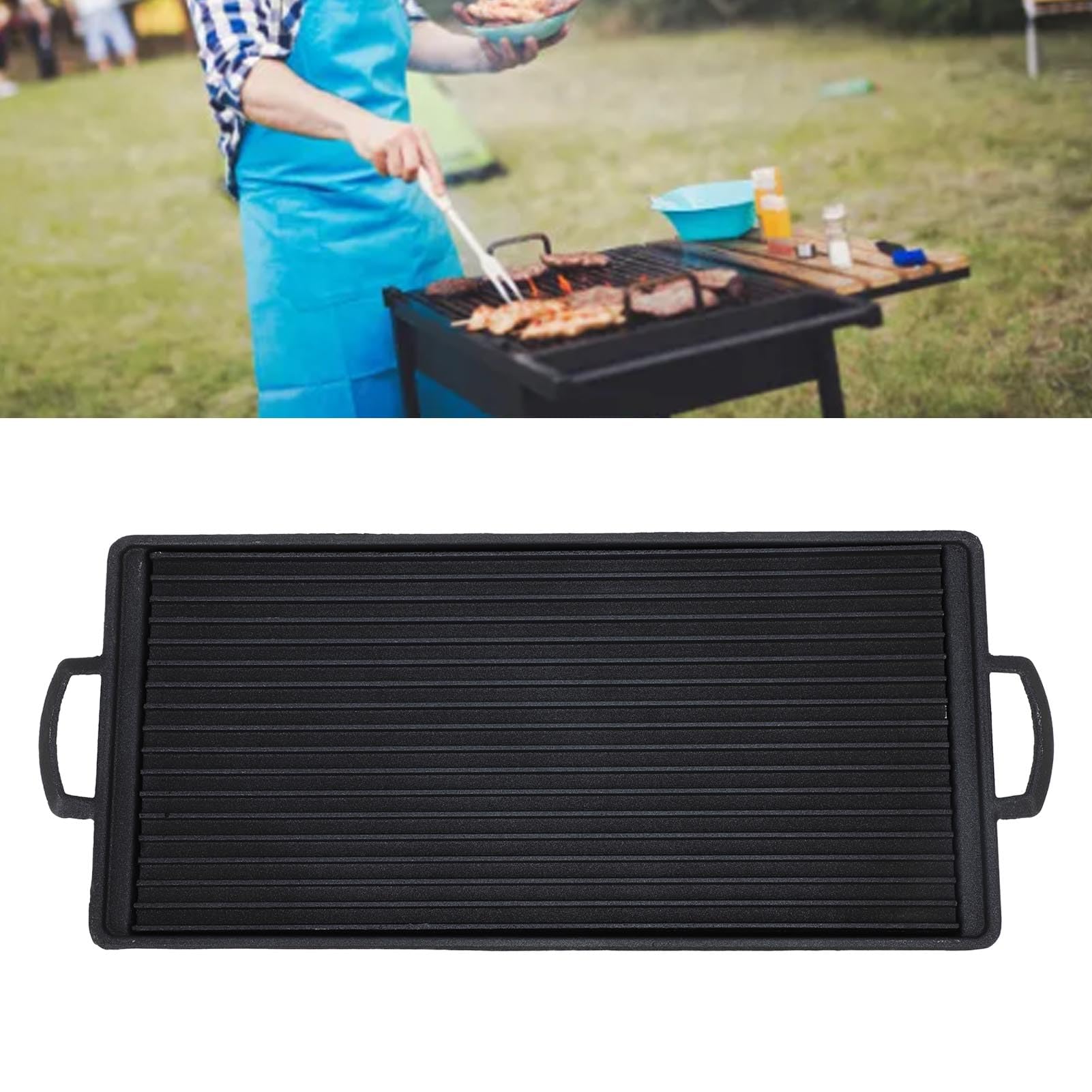 SEAFRONT Mini Barbecue Grill, Alliage D'Aluminium (38x18cm / 15.0x7.1in)