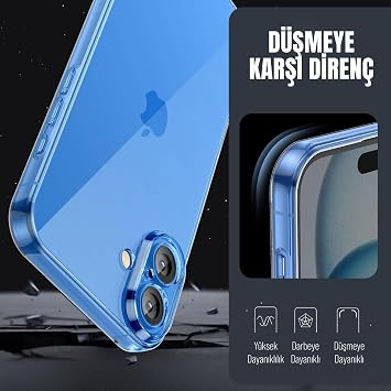 MADNOVA Transparent Phone Case Compatible with Apple iPhone 16, Camera Protected Silicone Case