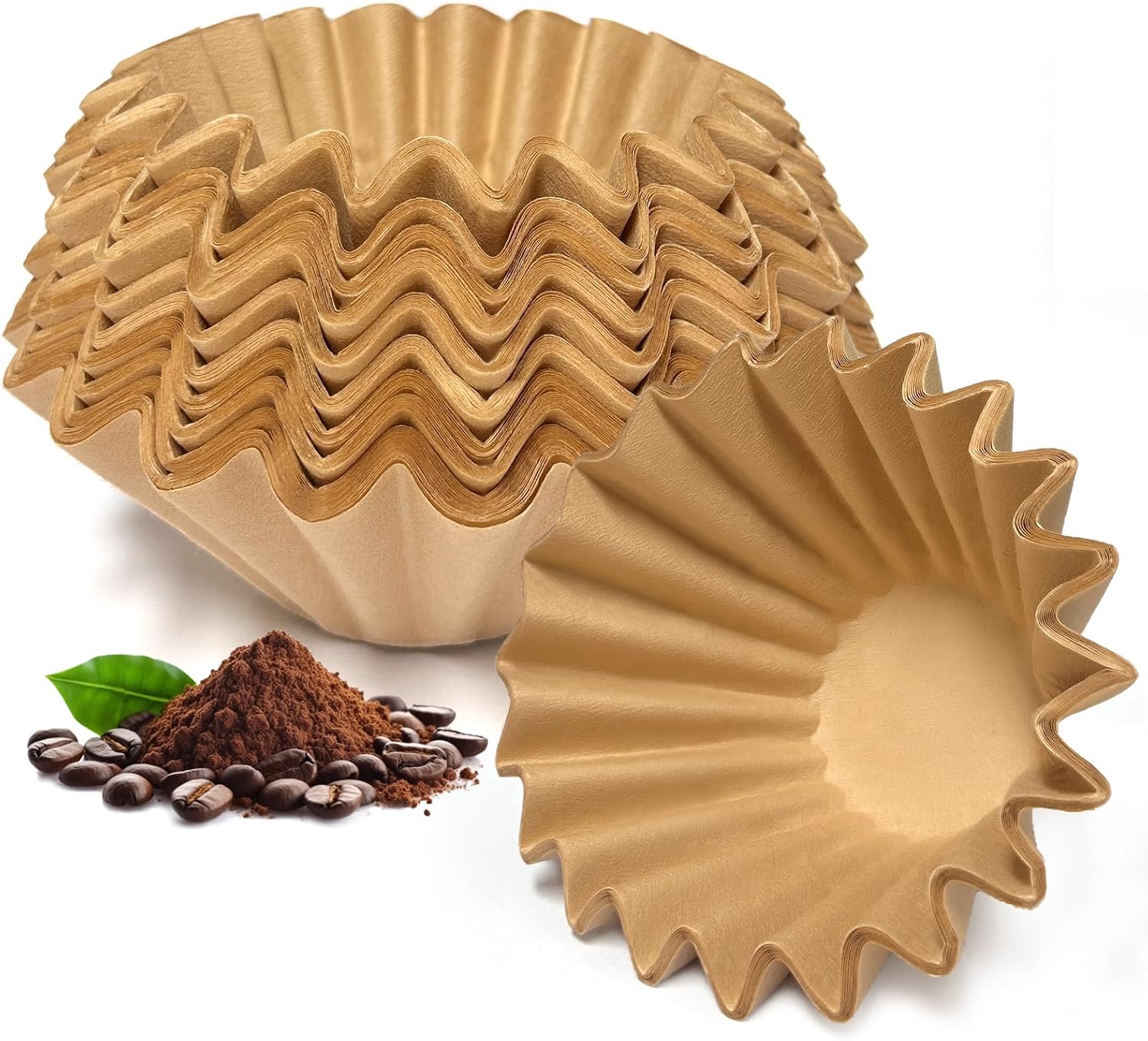 5 Cup Coffee Filter, 100 Count Unbleached Natural Small Basket Disposable Paper Coffee Filter for 4-5 Cup Coffee Maker Pour Over Pot, Suitable for Home Coffee Shop Business Commercial (Brown)