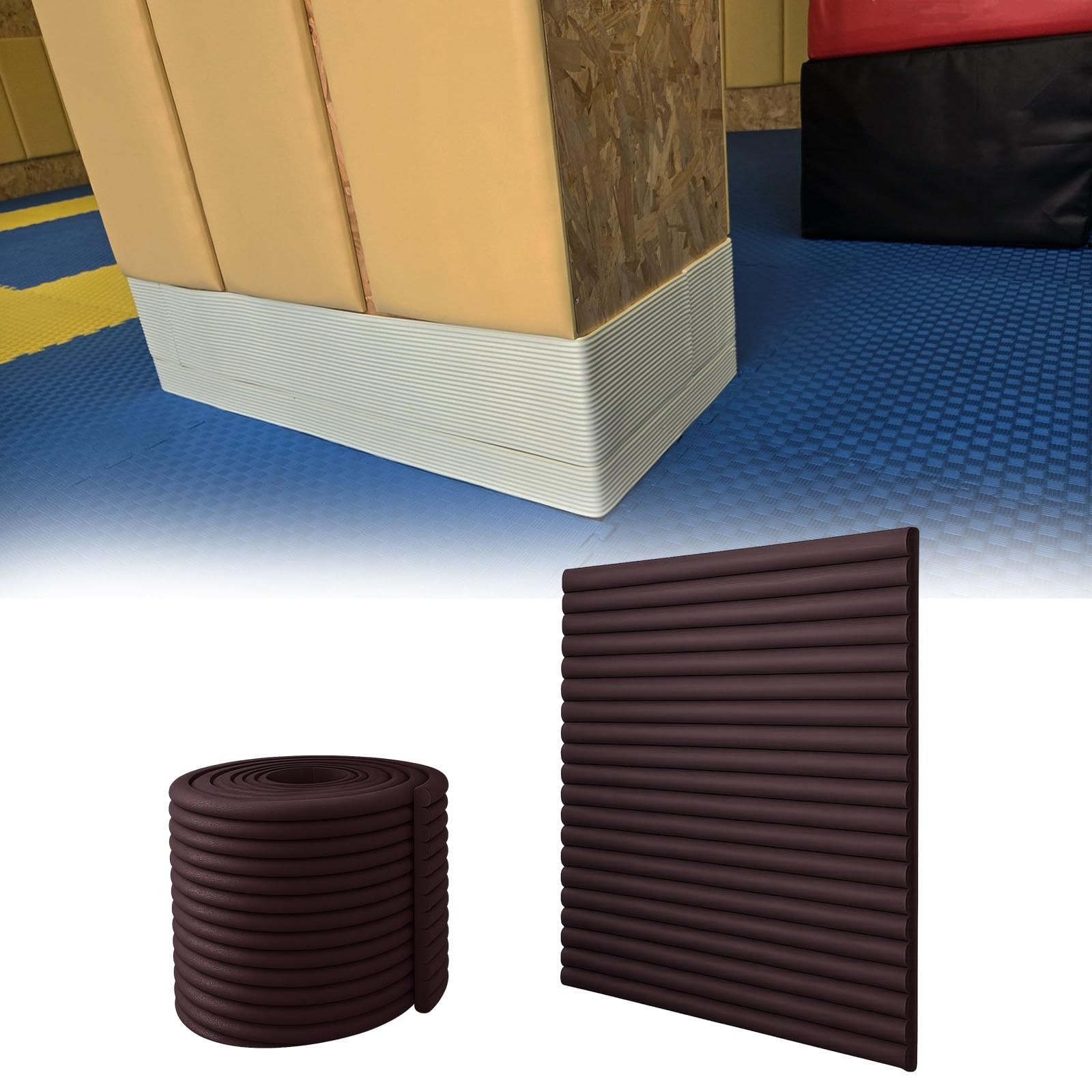 garagen wandschutz Weiches Wand-Antikollisionspolster 2 5 10 20 m Länge, Wand-Eckenschutzschaum, Fensterkanten-Anti-Stoß-Eckenschutz für Zuhause(Dark Brown,W 15 cm L 20 M)