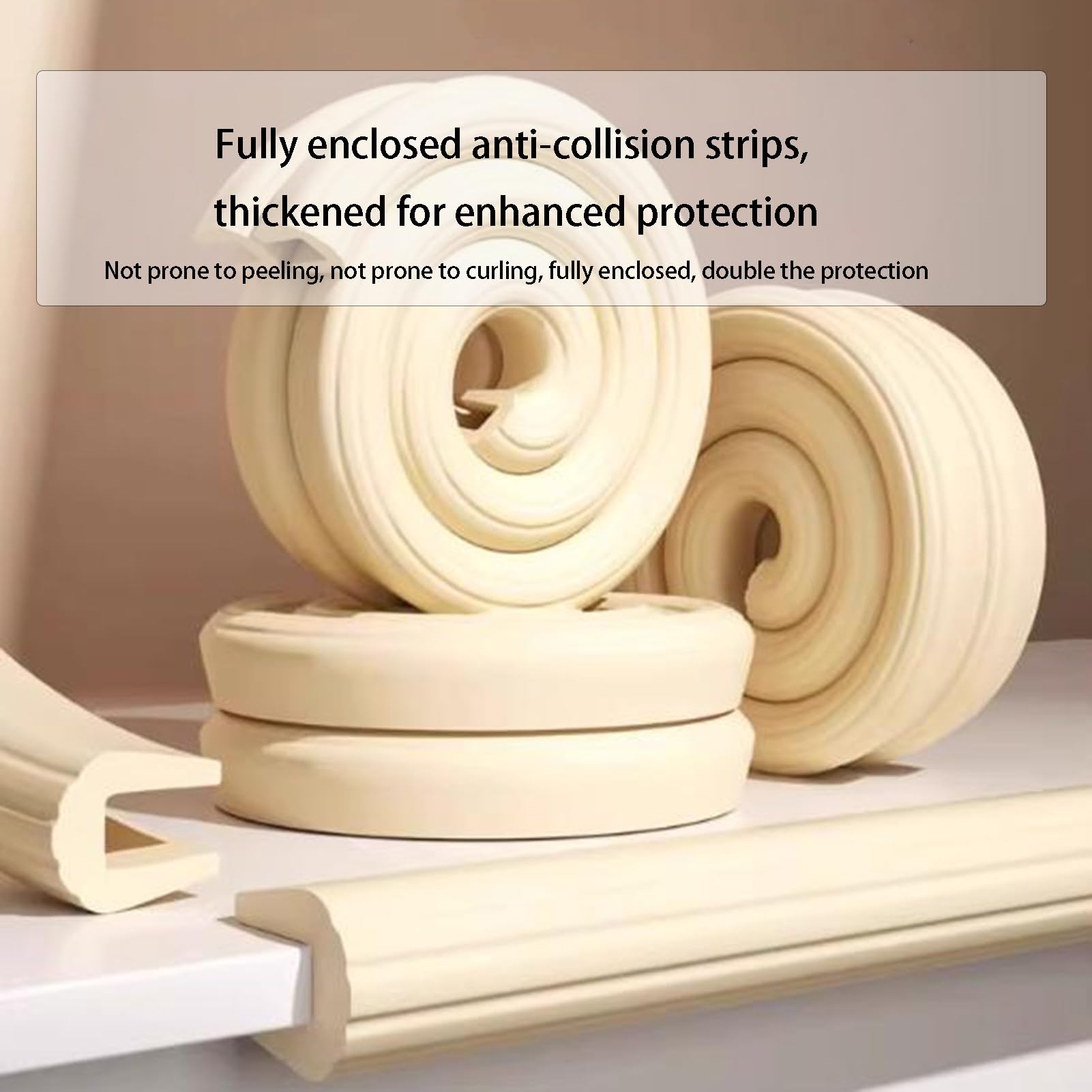Protector de esquinas de borde de espuma, tiras autoadhesivas anticolisión para seguridad de muebles y escritorios