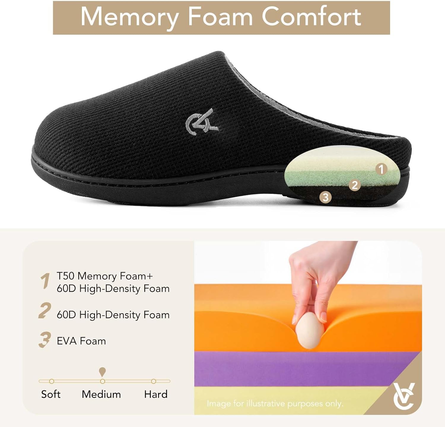 VeraCosy Women's Two-Tone Slippers Soft Comfy Knit Memory Foam Non-slip Indoor Outdoor House Shoes - Image 5