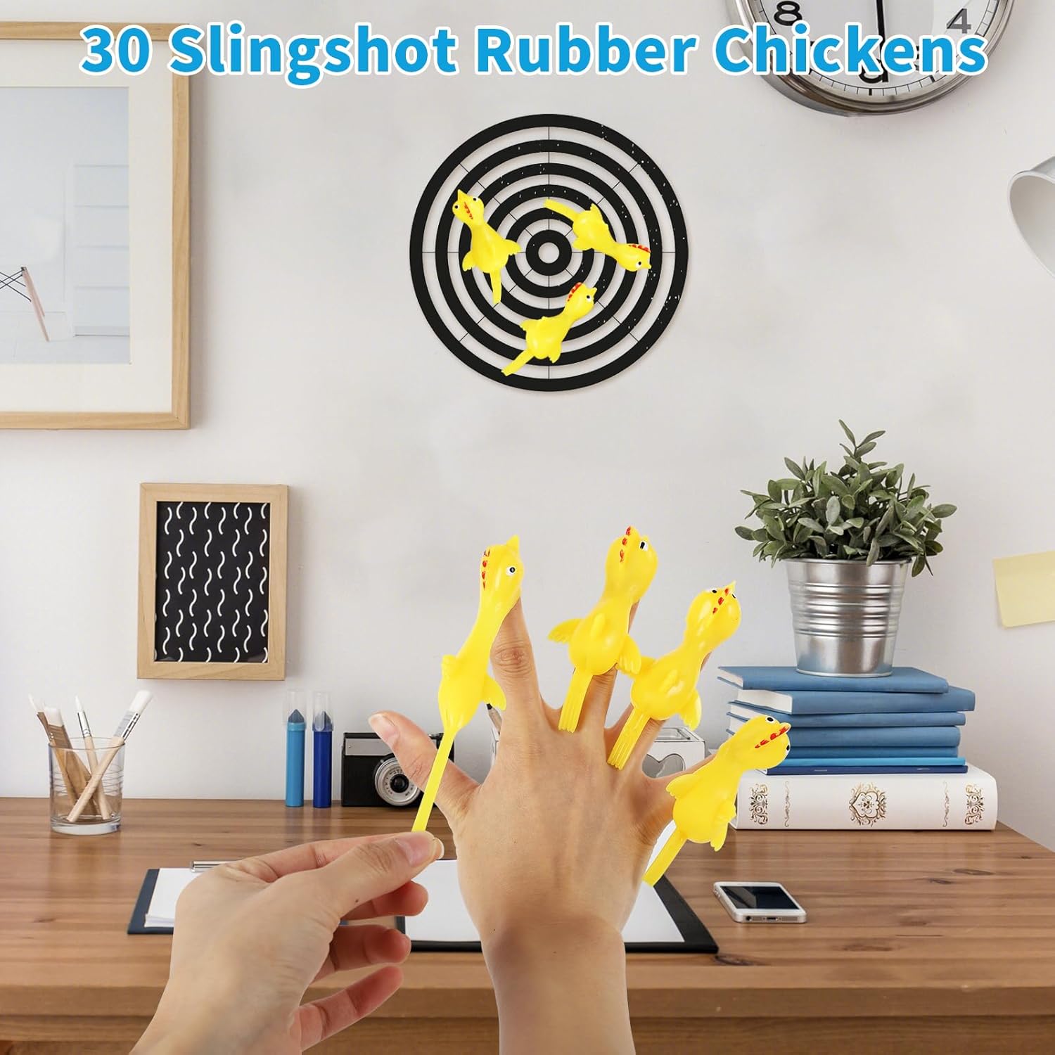 30 Pcs Rubber Chicken Slingshot, Flying Chicken Slingshot Game Finger Slingshot Chicken Toys Chicken Flingers Flinging Chickens for Party, Gag Gifts - Image 4