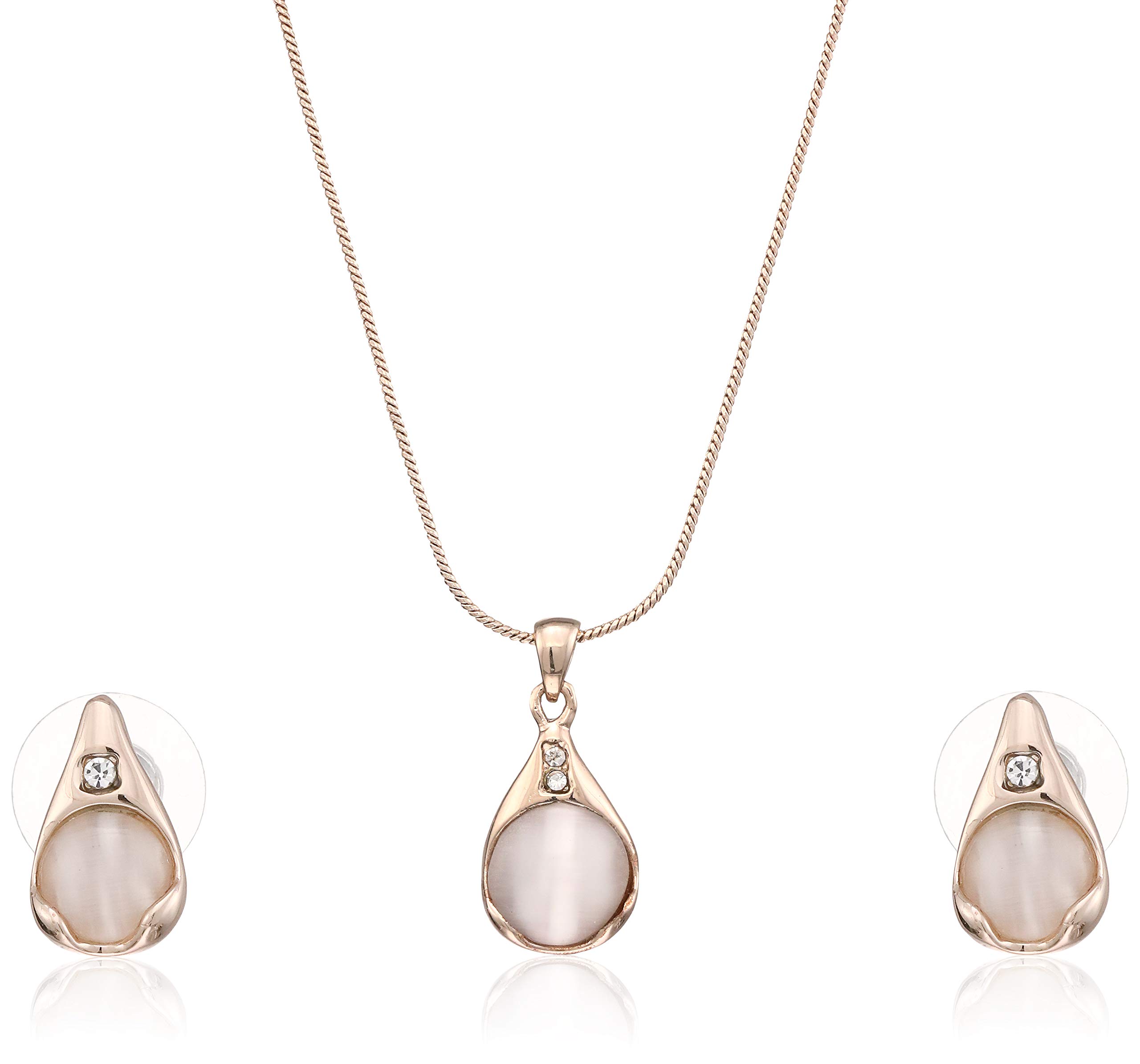 Estele 24 Kt Rose Gold Plated Ladybug Chain Necklaces Adjustable