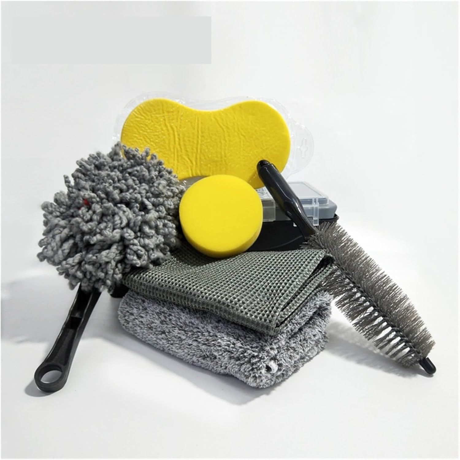 Car wash Beauty Cleaning 7-Piece Set car Shop Tools/Towel Cloth Sponge Wax Cake Wheel Brush