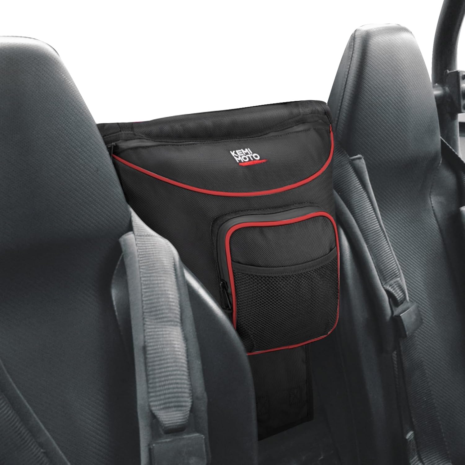 KEMIMOTO Center Storage Bag Compatible with Polaris RZR XP 1000 Turbo S 900 570 800 2014-2021 2022 2023 Accessories UTV Storage Bag 1680D High-Density with Multiple Pockets and Easy Install Red