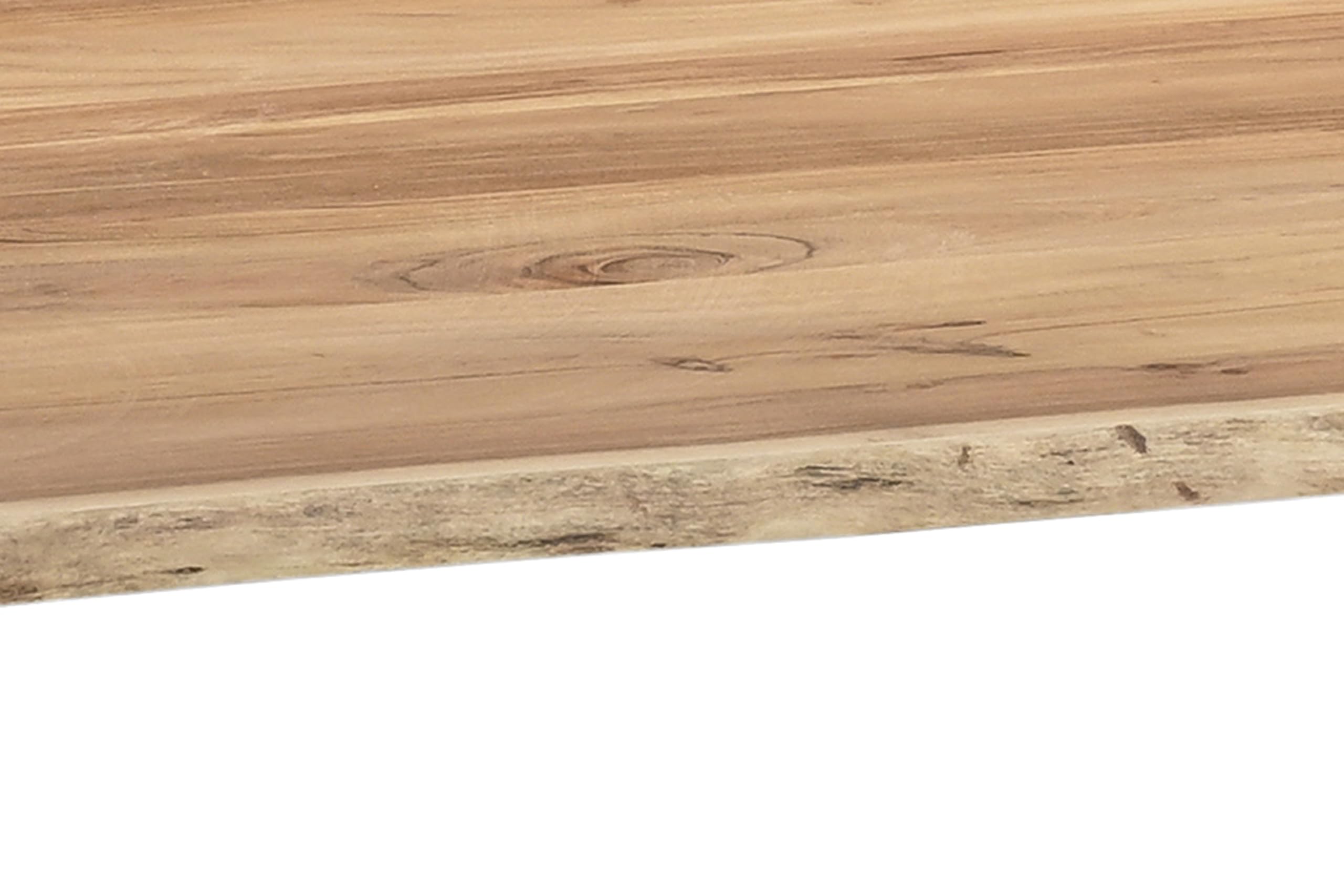 SAM Esstisch Brisbane 140x80 cm Akazie Natur Baumkante U Holz/schwarz | Baumkantentisch massiv, Akazienholz naturfarben, Holz-Inlet innen, Metallgestell, pflegeleichter Esszimmertisch