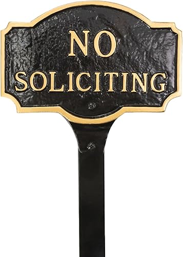 Montague Metal Products Placa pequeña de 4.5 x 7.15 pulgadas con estaca de 23 pulgadas, negrodorado