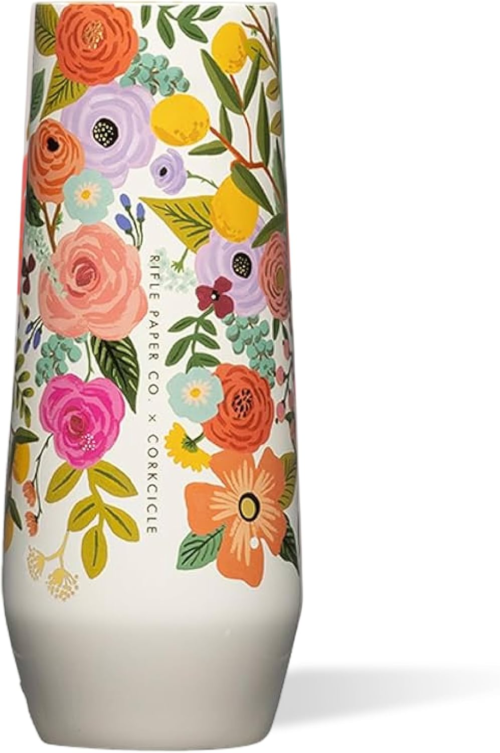 Corkcicle Stemless Flute - Chill Drinks for 9 Hours - Summer Gift - 7 oz - Garden Party Cream