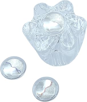 Bathtub and Shower 1 Piece Petal Faucet Knob Replacement Trim Kit with 3 Piece Button Set of Hot, Cold, and Diverter, Clear Acrylic