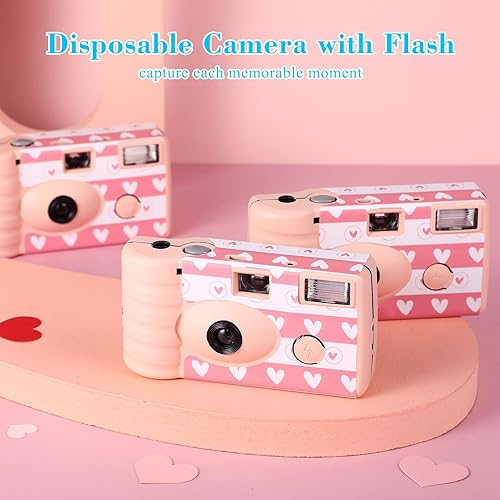 Miniatura 2 de Paquete de 3 cámaras desechables para boda, cámara de película de color de uso simple con flash cámaras desechables para reuniones de boda, viajes,