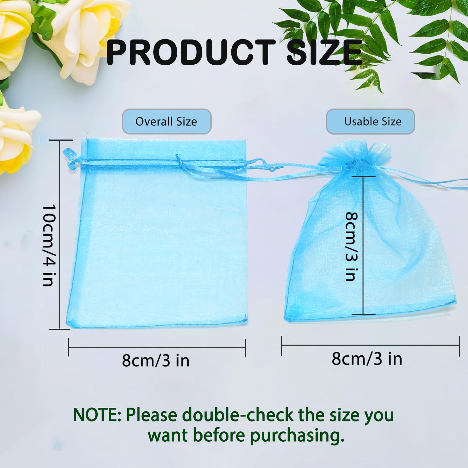 Dealglad - Set de 100 bolsitas de organza, con cordón, adecuadas para fiesta, boda, regalos
