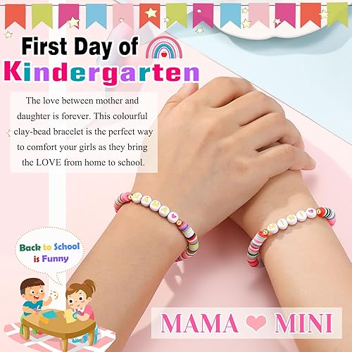 Miniatura 2 de UNGENT THEM First Day of School Gift for Mom Daughter, Mama and Mini Back to School Bracelets