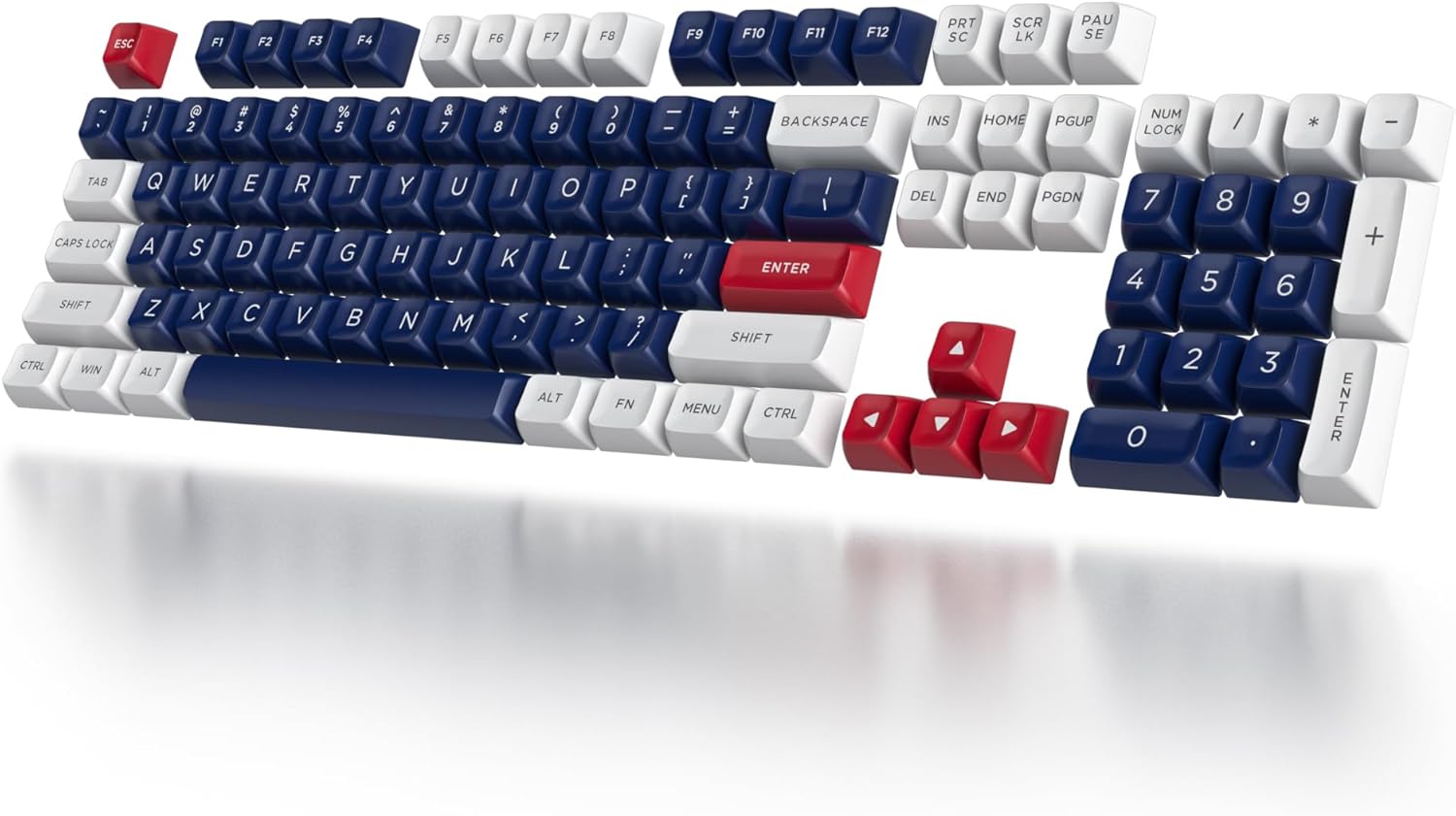WHYSP 150 Keys Custom Keycaps ASA Profile Double-Shot ABS Keycaps Set Compatible or Cherry MX Switches Mechanical Keyboard(Abyss)