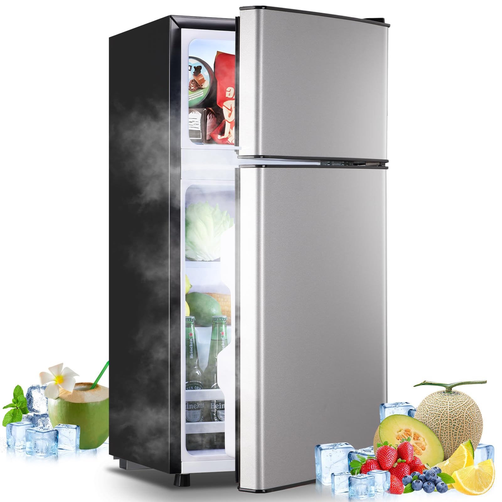 TACOOL 43-SILVER 2.4 cu ft Compact Freezer Silver