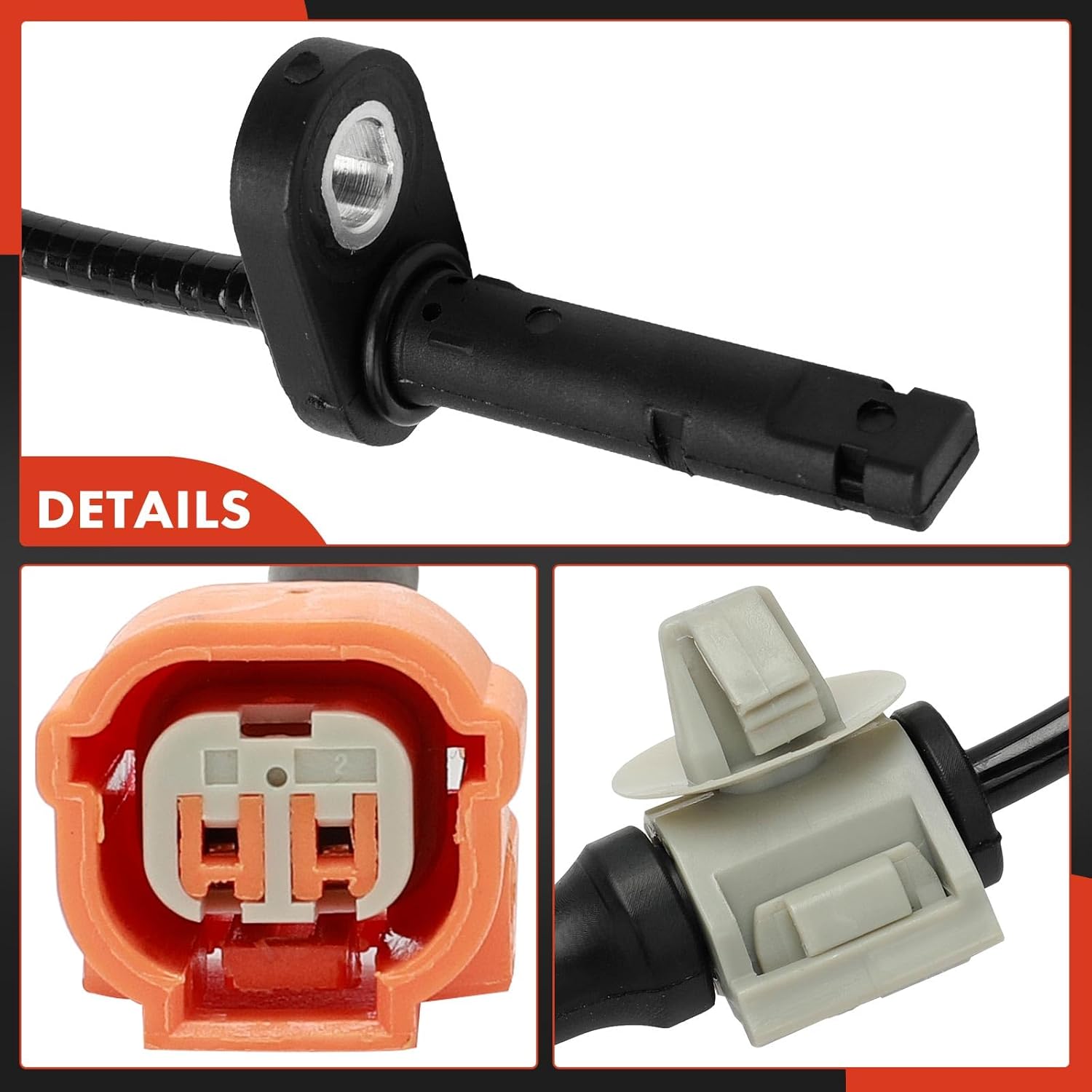 A-Premium ABS Wheel Speed Sensor Compatible with Honda Models - Accord 2005 2006 2007, Sedan - Rear Driver and Passenger Side, Replace# 57475-SDR-A01, 57470-SDR-A01