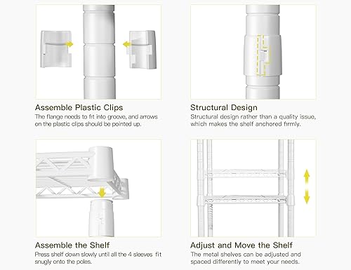 Miniatura 7 de Ulif M2 - Sistema organizador de armario, 5.9 pies de altura montado en la pared, con 4 barras de suspensión expandibles, 5 estantes en 23.6