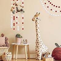 Vista 6 de Jishi Guirnalda de Bolas de Pompones de Bayas de Fieltro Rojo, 3 unidades, Decoraciones de Navidad para Interiores del Hogar, Lindos Adornos