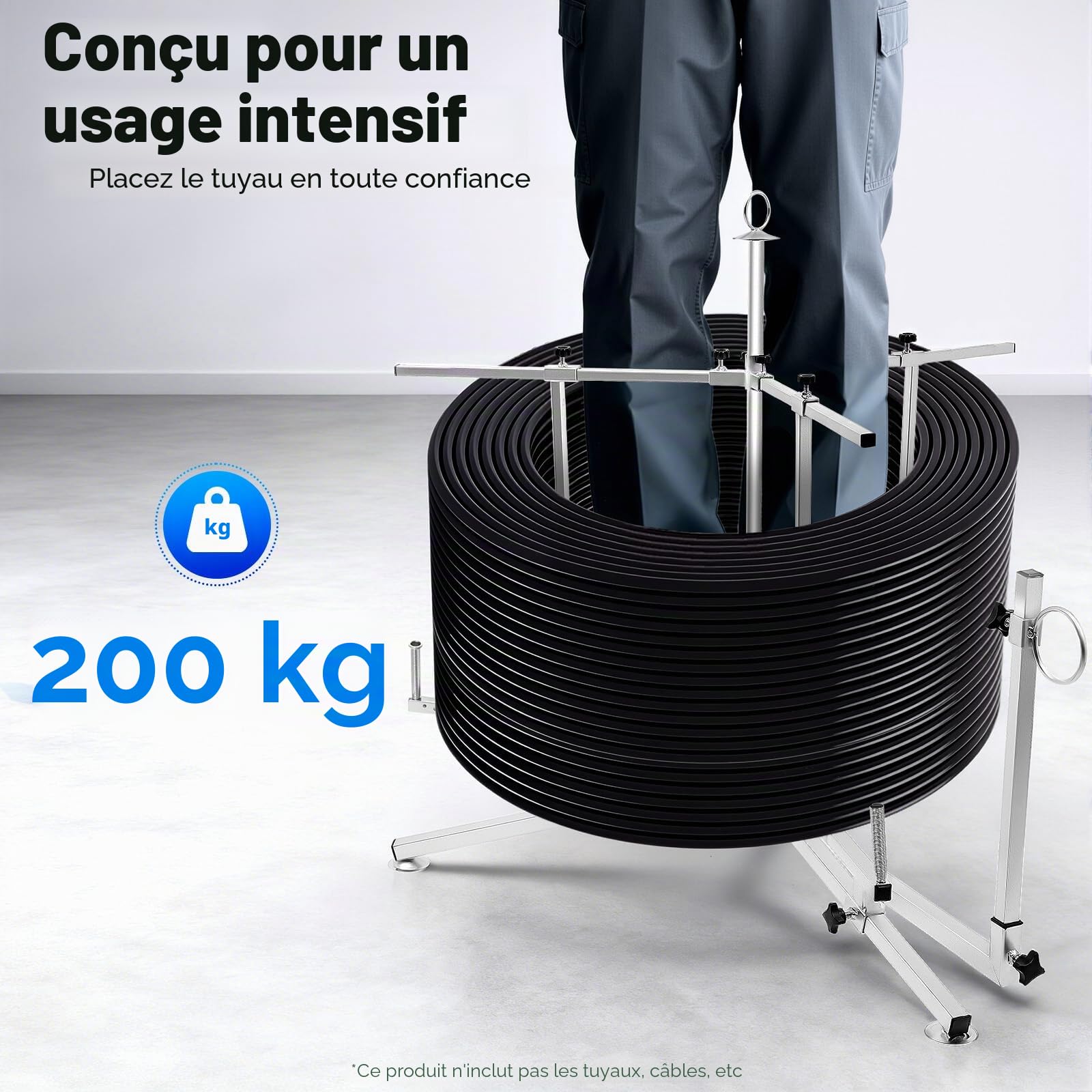 Dévidoir de tuyau pour chauffage au sol, chauffage au sol, 3 niveaux avec sac de transport, dérouleur de tuyau, diamètre réglable, très résistant, pour PEX, PERT, PE, tuyaux de chauffage, tuyaux d'eau