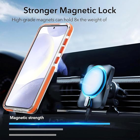 CCSmall for Samsung Galaxy A26 Case Clear with Magnetic Ring XC Clear | Thin Slim Anti Yellowing Transparent Crystal Cover, TPU Military Grade Shockproof Phone Case for Samsung A26